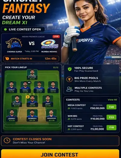 Esportenet88 (sports net 88) fantasy cricket & matchday visual 3